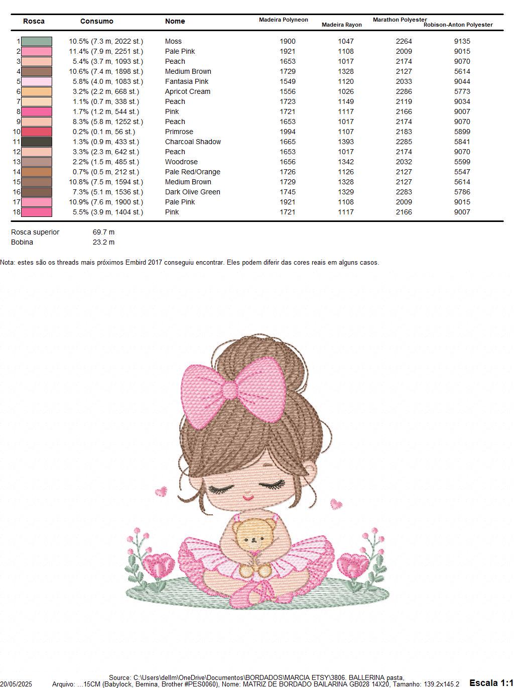 Baby girl Princess embroidery designs - Ballerina machine embroidery pattern - Ballet Dancer with flowers - Instant download pes jef dst hus