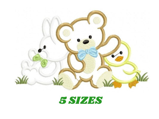 Animals embroidery designs - Bear embroidery design machine embroidery pattern - rabbit embroidery file - duck embroidery applique design