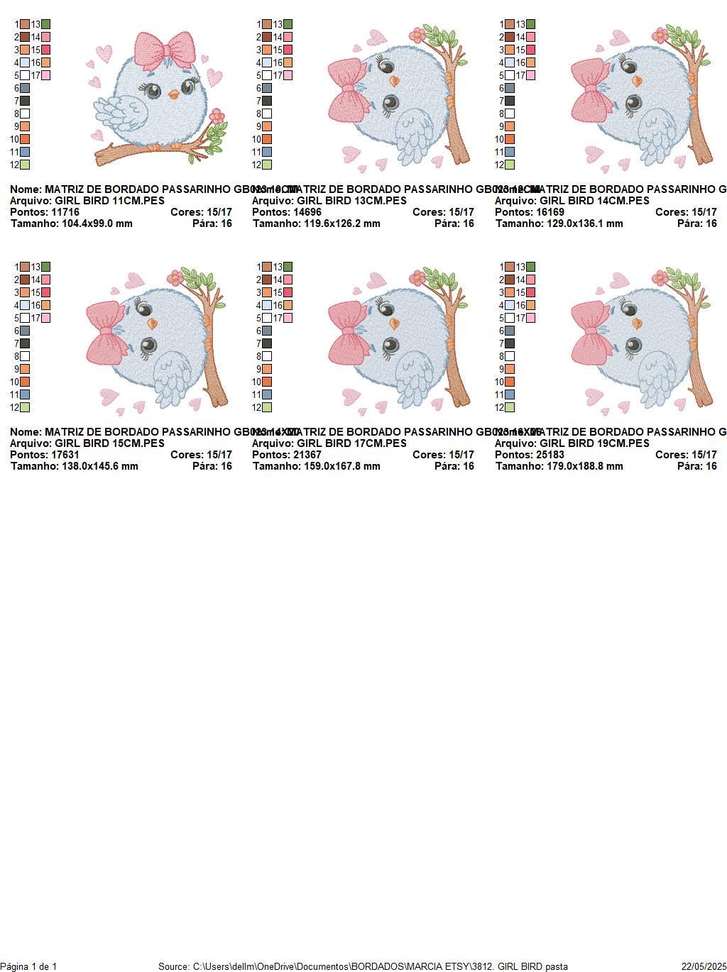 Bird embroidery designs - Baby Girl Bird with bow lace machine embroidery pattern - Spring Garden Nature file - Instant download jef pes hus