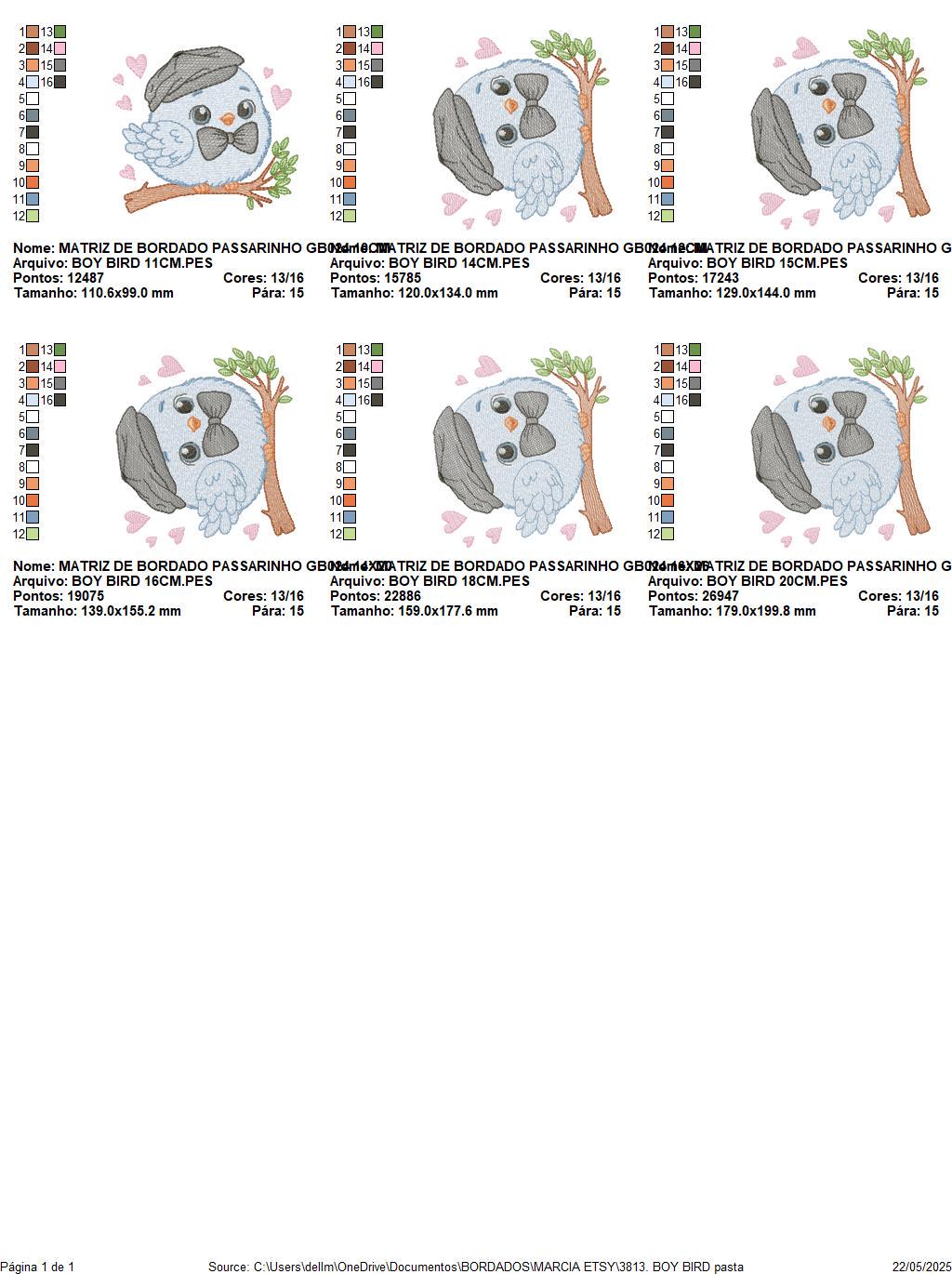 Bird embroidery designs - Baby boy bird with bow tie machine embroidery pattern - Spring Garden Nature - Instant download jef pes dst vp3