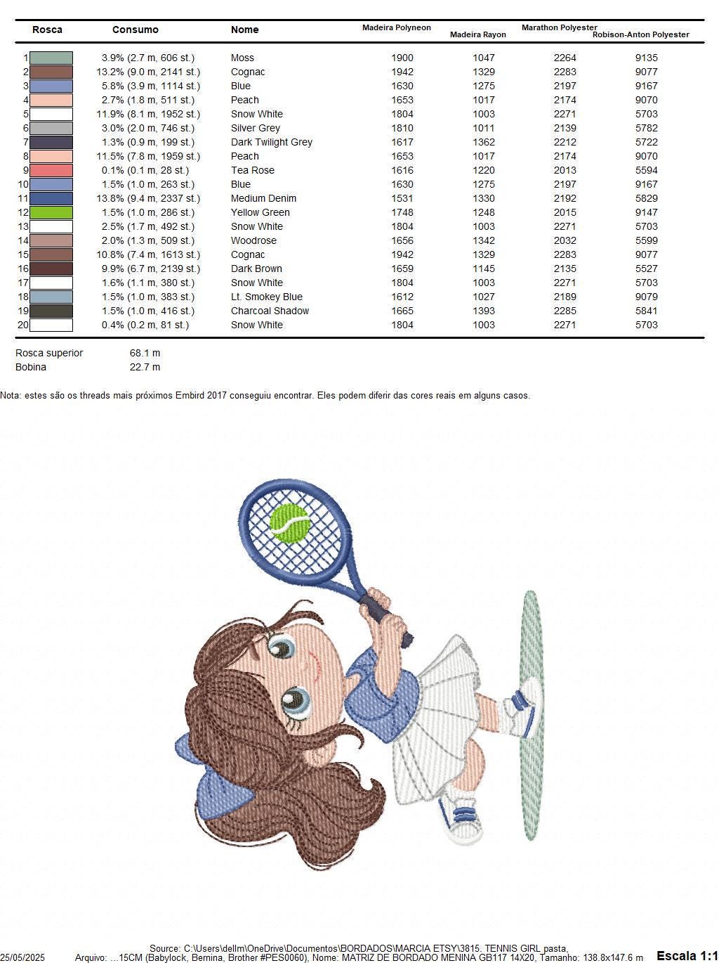 Tennis Player embroidery designs - Baby Girl athlete machine embroidery file - Tennisist file - Instant digital download pes jef dst hus vp3