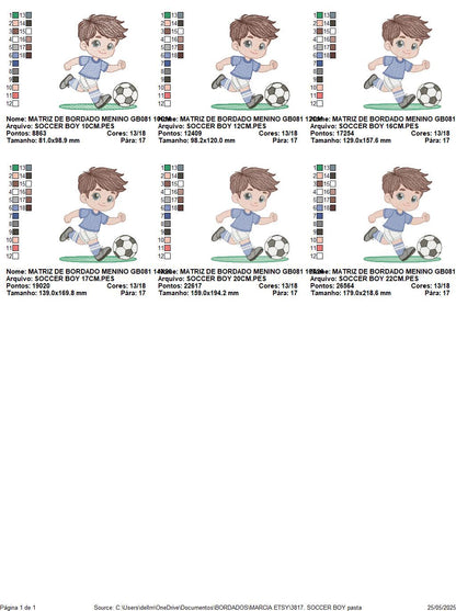Soccer player embroidery designs - Baby Boy machine embroidery file - Boy with soccer ball file - Instant digital download pes jef dst hus
