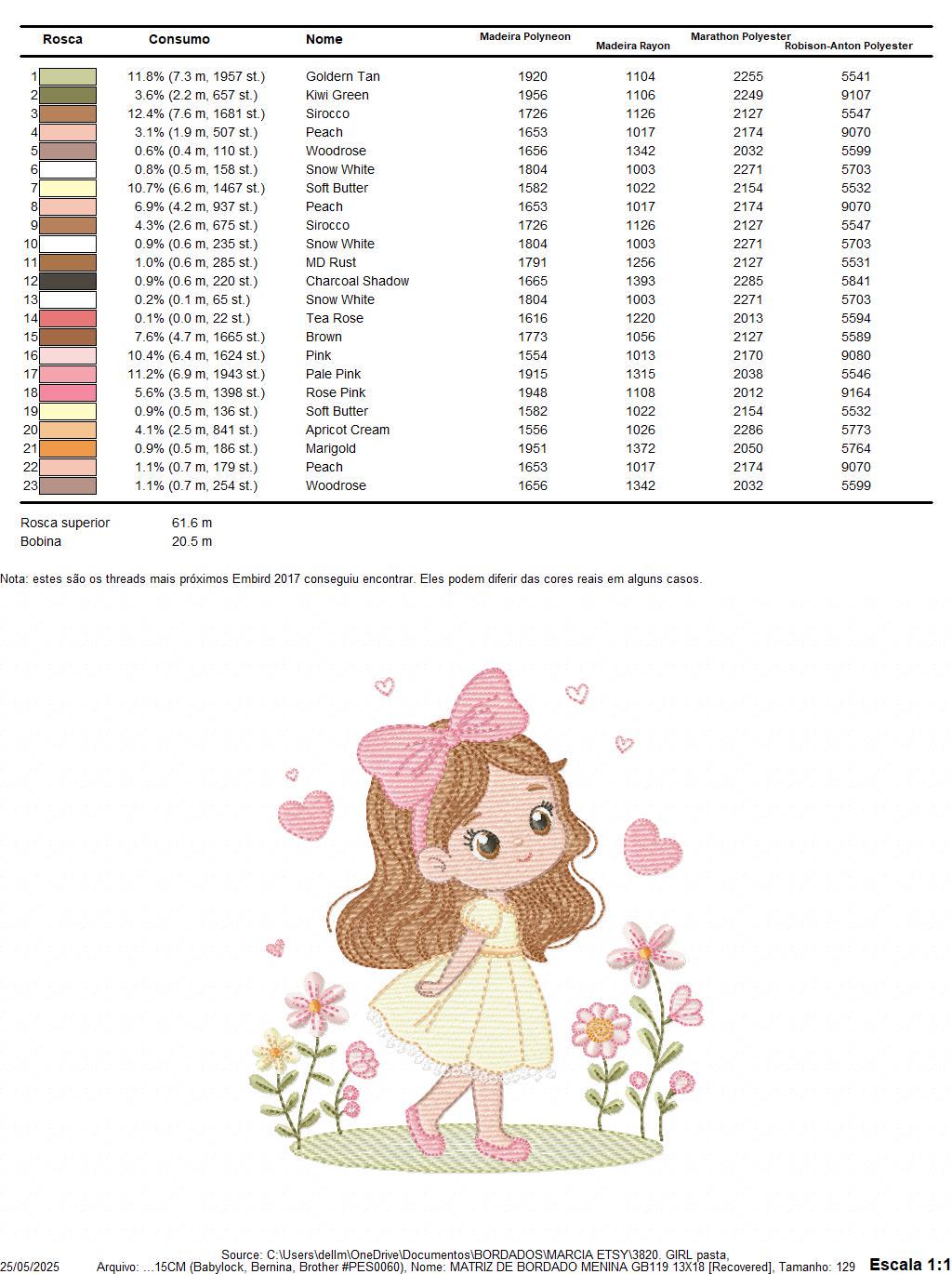 Young Girl with dress embroidery designs - Baby girl long hair and bow machine embroidery pattern - Garden Flower Heart - Instant download