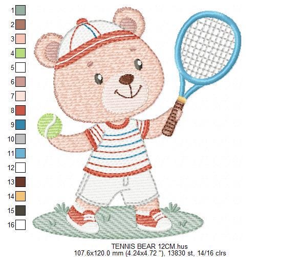 Tennis Player embroidery designs - Baby Boy athlete machine embroidery file - Tennisear Tennis racket and ball file - Instant download pes