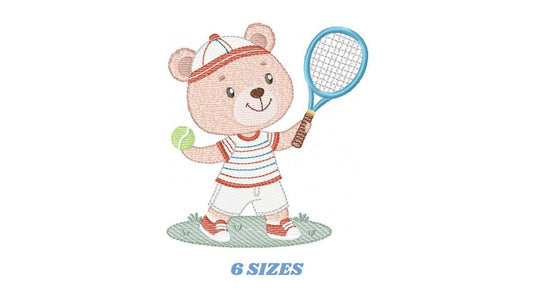 Tennis Player embroidery designs - Baby Boy athlete machine embroidery file - Tennisear Tennis racket and ball file - Instant download pes