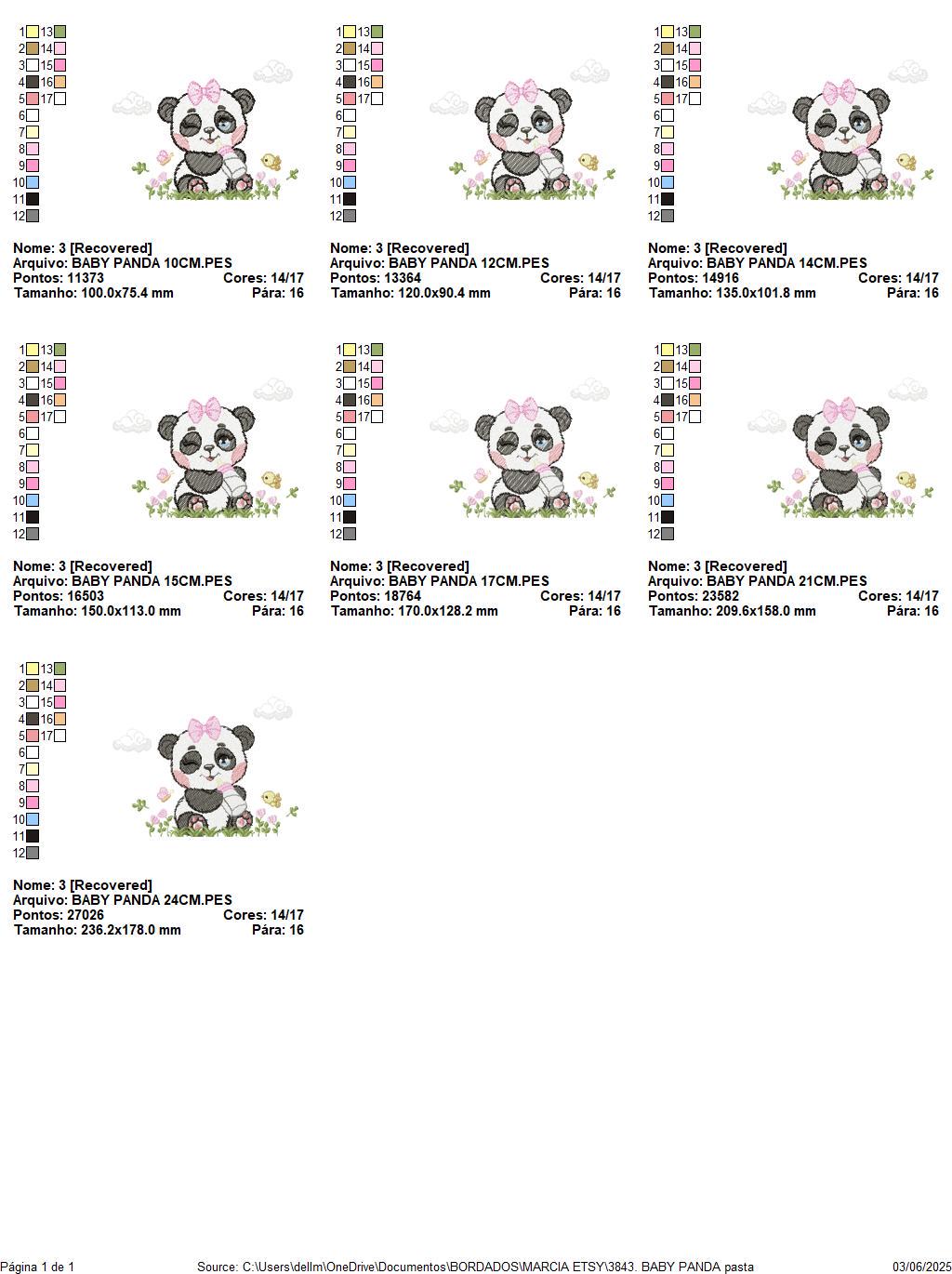 Panda embroidery design - Wild Female Animal with bow lace machine embroidery pattern - Baby Girl Panda with flowers - Instant download jef