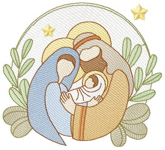 Holy Family embroidery designs - Mary, Joseph, and Baby Jesus machine embroidery pattern - Catholic Religious file - Instant download pes