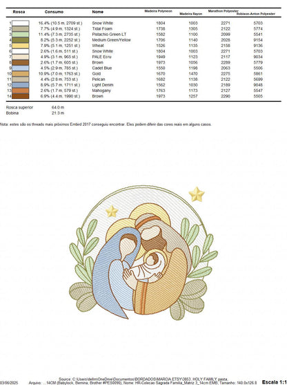 Holy Family embroidery designs - Mary, Joseph, and Baby Jesus machine embroidery pattern - Catholic Religious file - Instant download pes