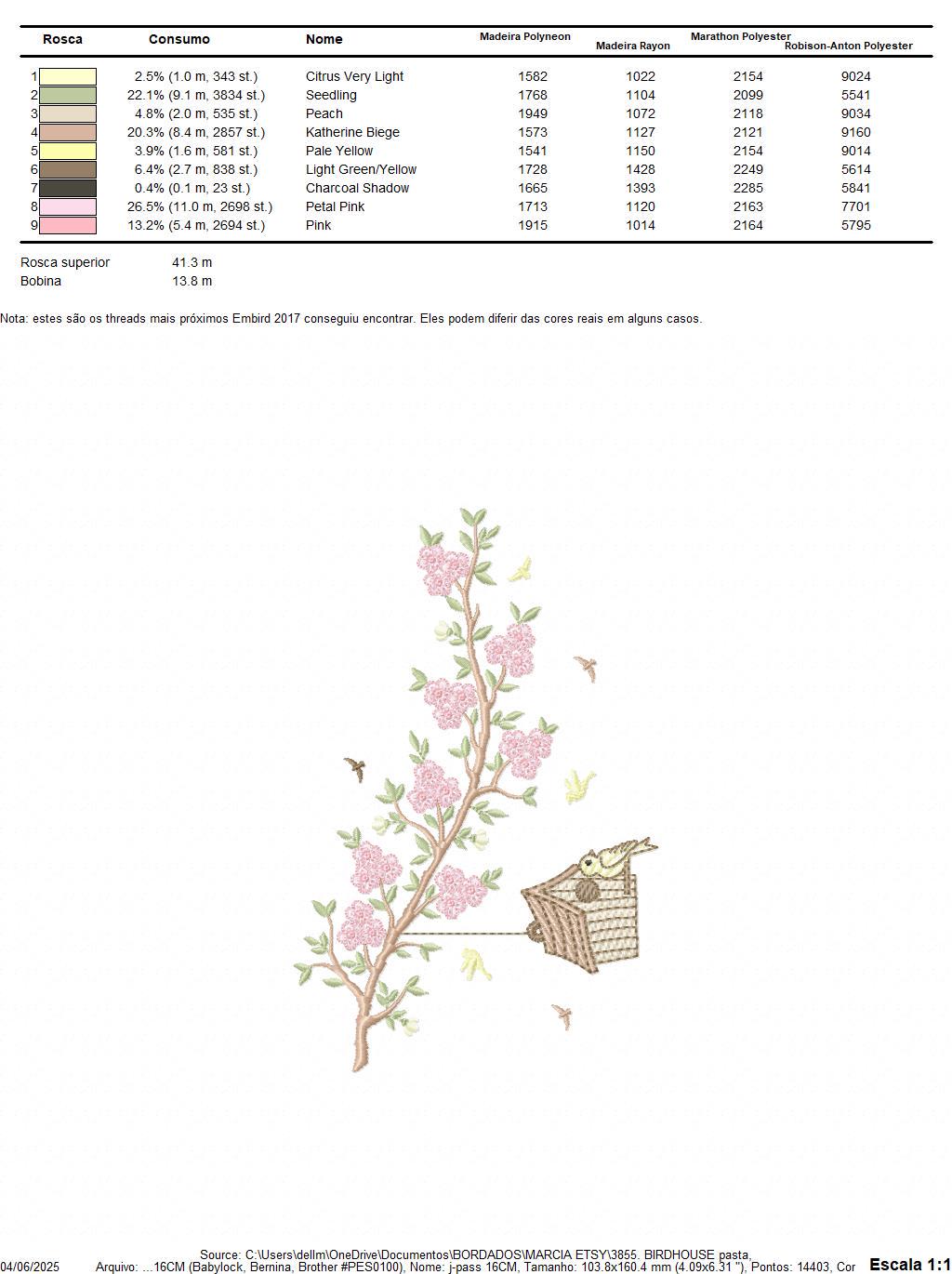 Birdhouse embroidery designs - Cherry Blossom tree machine embroidery pattern - Baby girl file - Birds with tree - Instant download pes jef