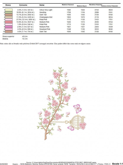 Birdhouse embroidery designs - Cherry Blossom tree machine embroidery pattern - Baby girl file - Birds with tree - Instant download pes dst
