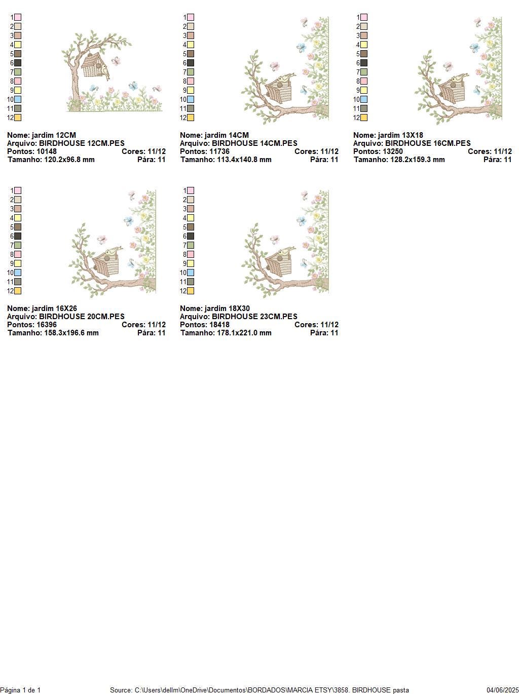 Bird embroidery designs - Bird House machine embroidery pattern - Baby girl file - Birds with tree and flowers - Instant download pes jef