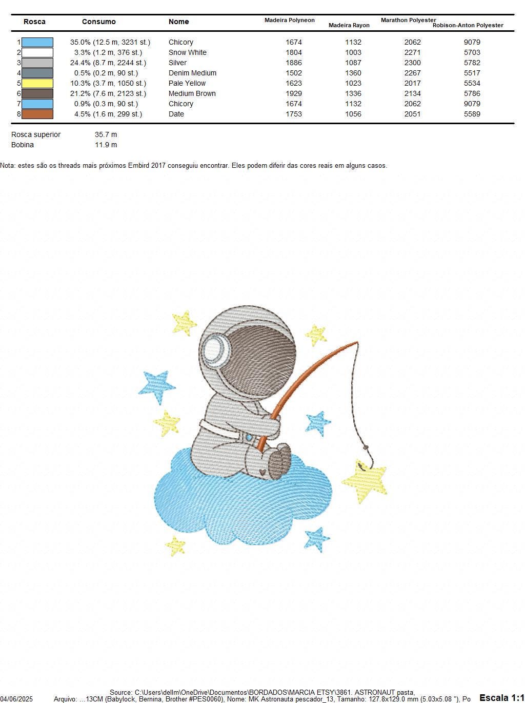 Astronaut embroidery designs - Baby boy Spaceman machine embroidery pattern - Star fishing cloud sky - Instant download pes jef dst hus vp3