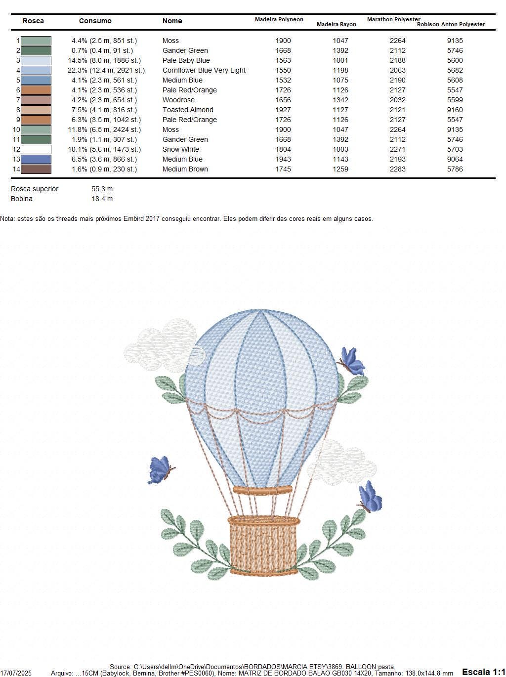 Balloon embroidery designs - Hot air balloon with butterflies machine embroidery pattern - Sky clouds baby boy file - Instant download pes