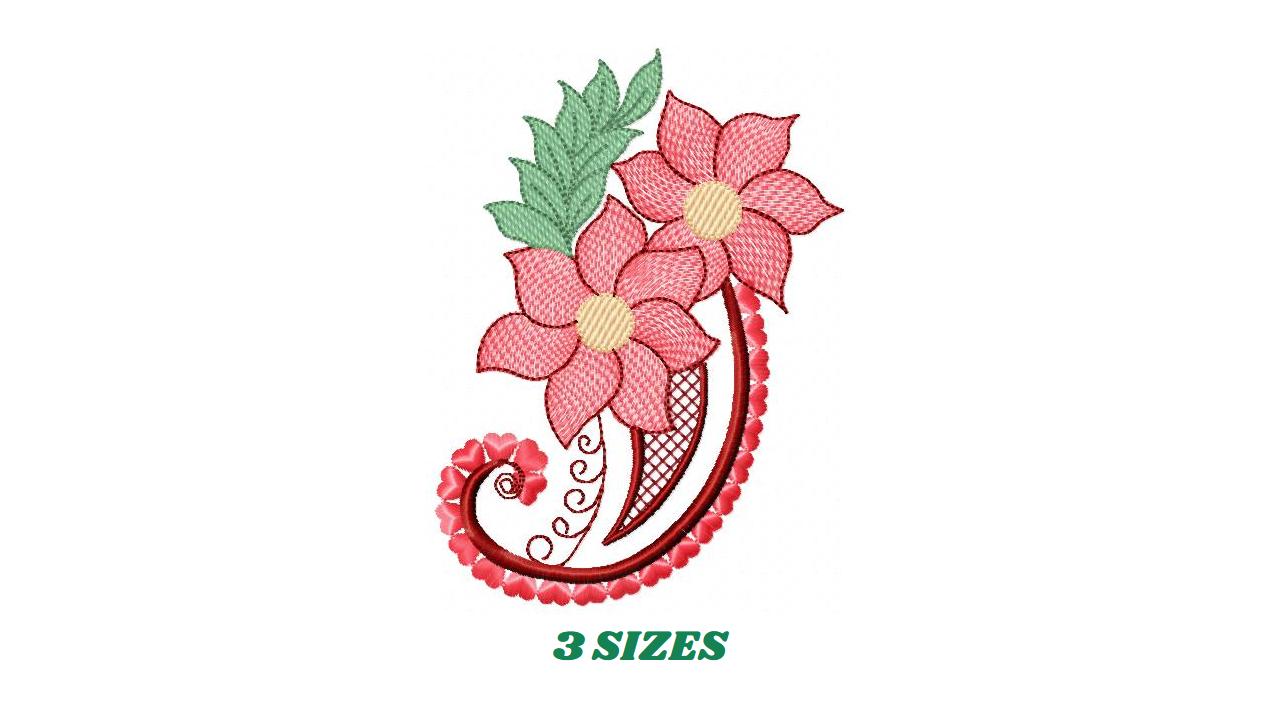 Flower embroidery designs - Kitchen Towel Motiv machine embroidery pattern - Floral bouquet file - Instant digital download pes jef dst hus