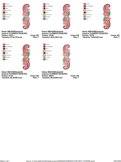 Flower embroidery designs - Kitchen Towel Floral motiv machine embroidery pattern - Floral bouquet - Instant digital download pes jef dst