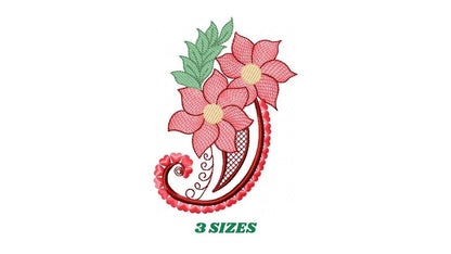 Flower embroidery designs - Kitchen Towel Motiv machine embroidery pattern - Floral bouquet file - Instant digital download pes jef dst hus