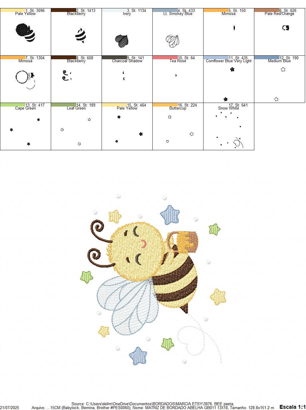 Bee embroidery design - Male Bee with honey machine embroidery pattern - Beekeeping Kitchen Towel file - Instant digital download pes jef