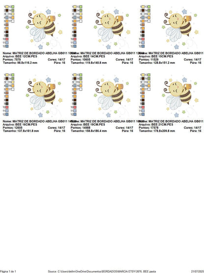 Bee embroidery design - Male Bee with honey machine embroidery pattern - Beekeeping Kitchen Towel file - Instant digital download pes jef