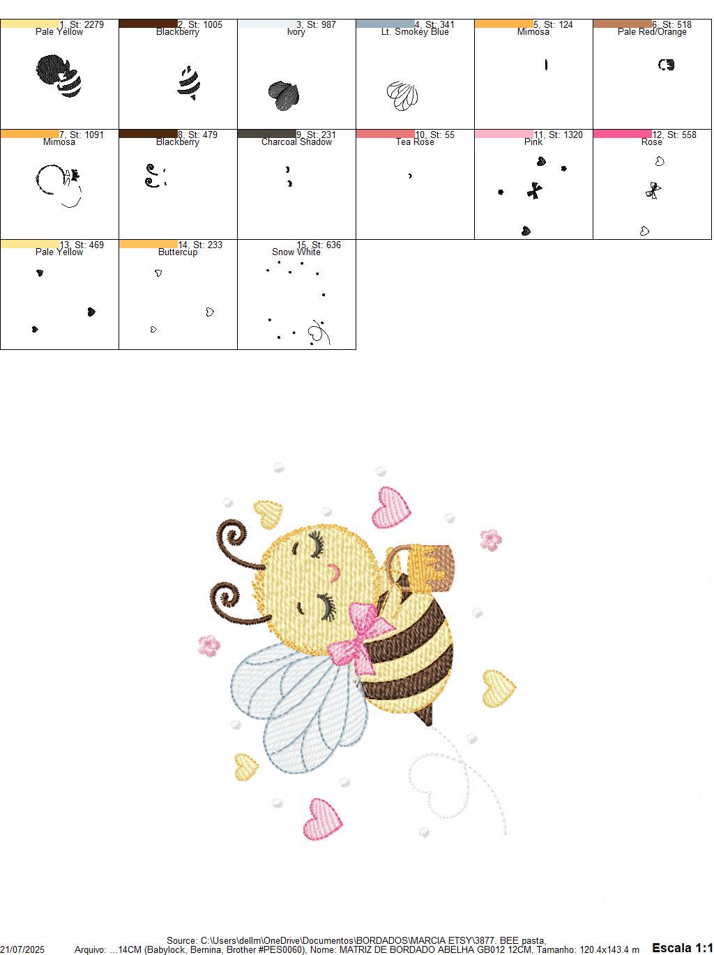 Bee embroidery design - Female Bee with honey machine embroidery pattern - Beekeeping Kitchen Towel file - Instant digital download pes jef
