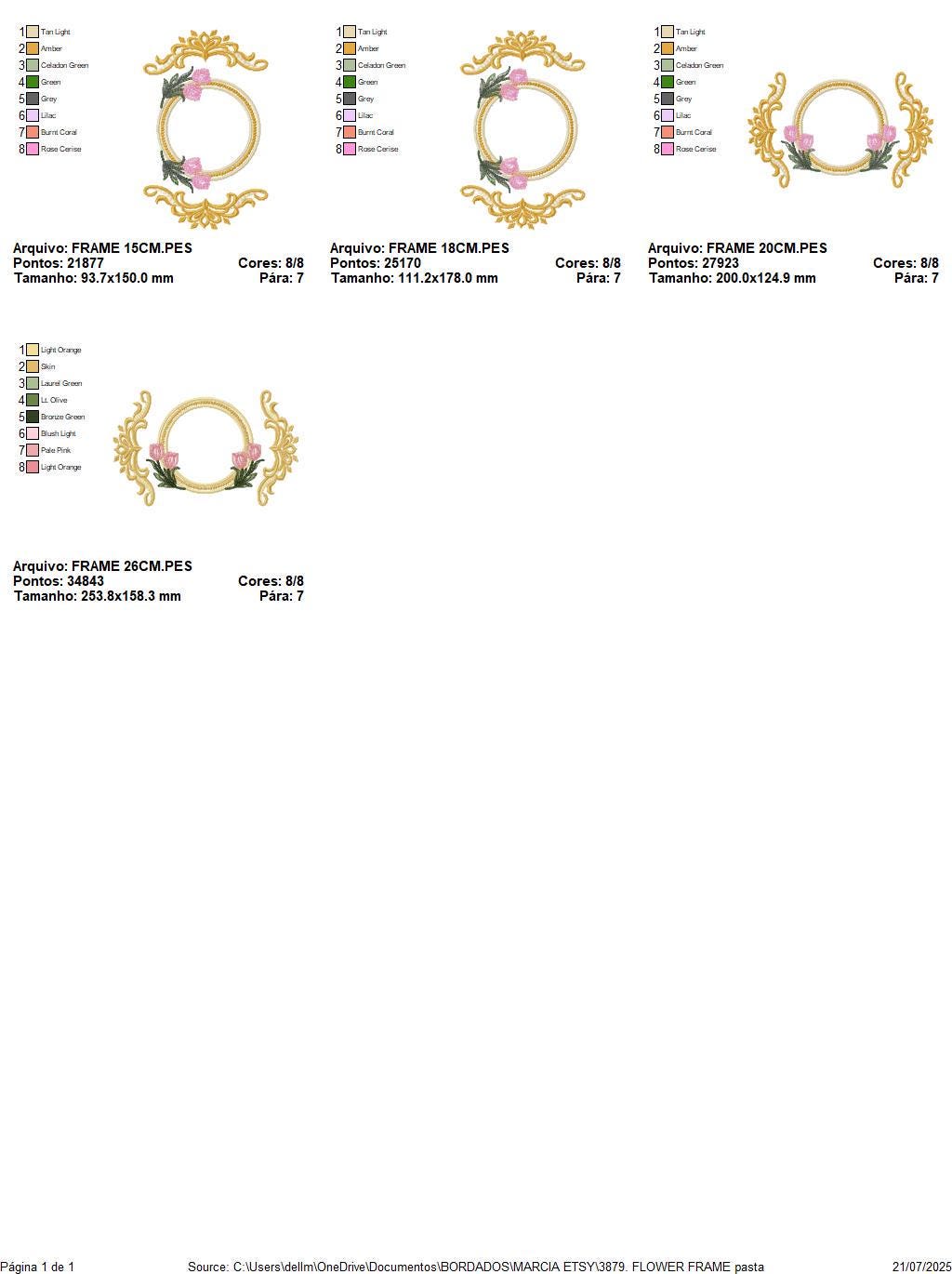 Monogram Roses Frame embroidery designs - Laurel with Flower machine embroidery pattern - Arabesque Golden wreath - Instant download pes jef
