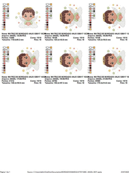 Angel with wings and halo embroidery designs - Angelic Baby boy with cloud machine embroidery pattern - Boy with wings - Instant download