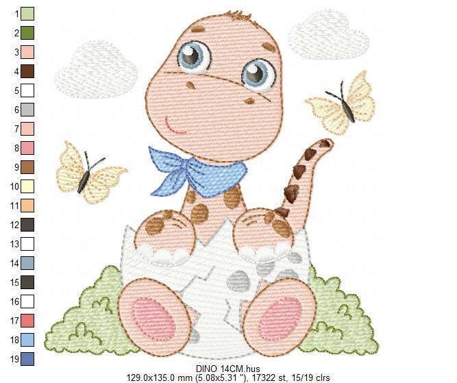 Baby Boy Dinosaur embroidery designs - Dino with egg machine embroidery pattern - Dragon Baby file - Instant digital download pes jef dst