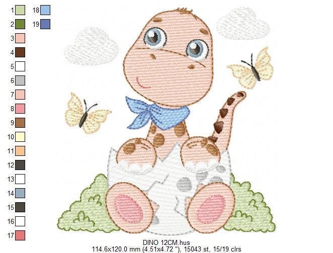Baby Boy Dinosaur embroidery designs - Dino with egg machine embroidery pattern - Dragon Baby file - Instant digital download pes jef dst