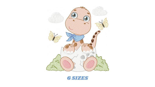 Baby Boy Dinosaur embroidery designs - Dino with egg machine embroidery pattern - Dragon Baby file - Instant digital download pes jef dst
