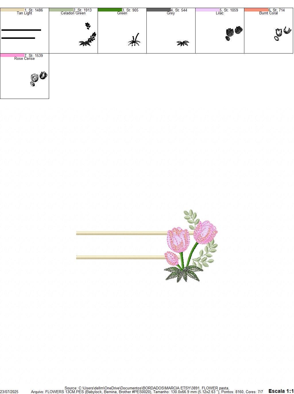 Tulip embroidery designs - Flower frame tag with roses machine embroidery pattern - Flower laurel file - Instant digital download pes jef