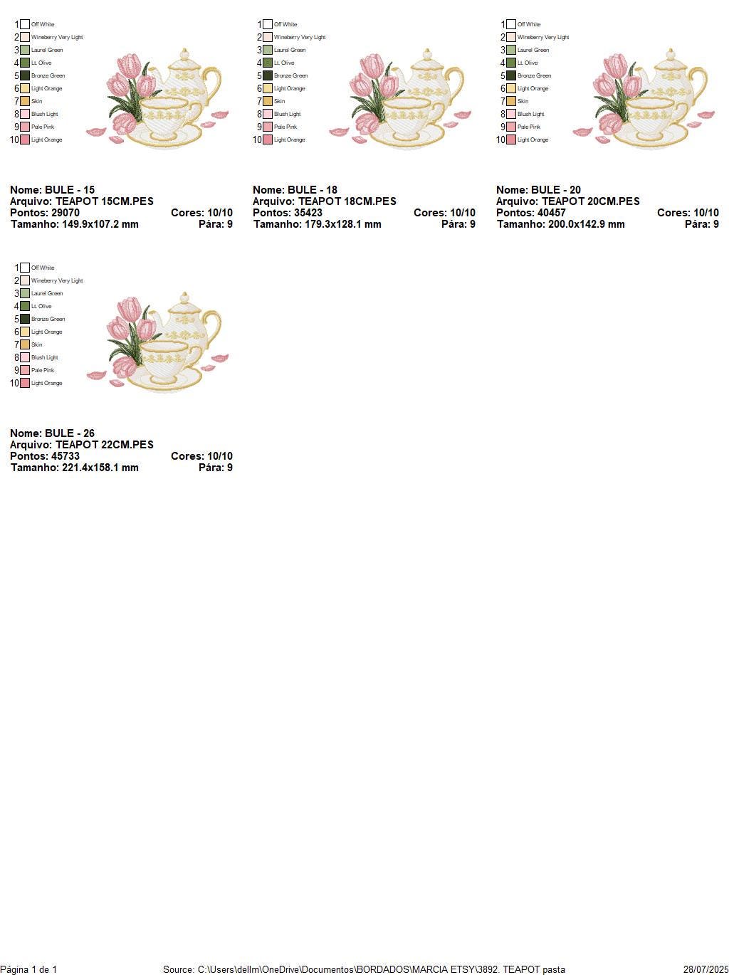 Teapot with cup and plate with flowers embroidery design - Teacup with flowers machine embroidery pattern - Kitchen Towel - Instant download