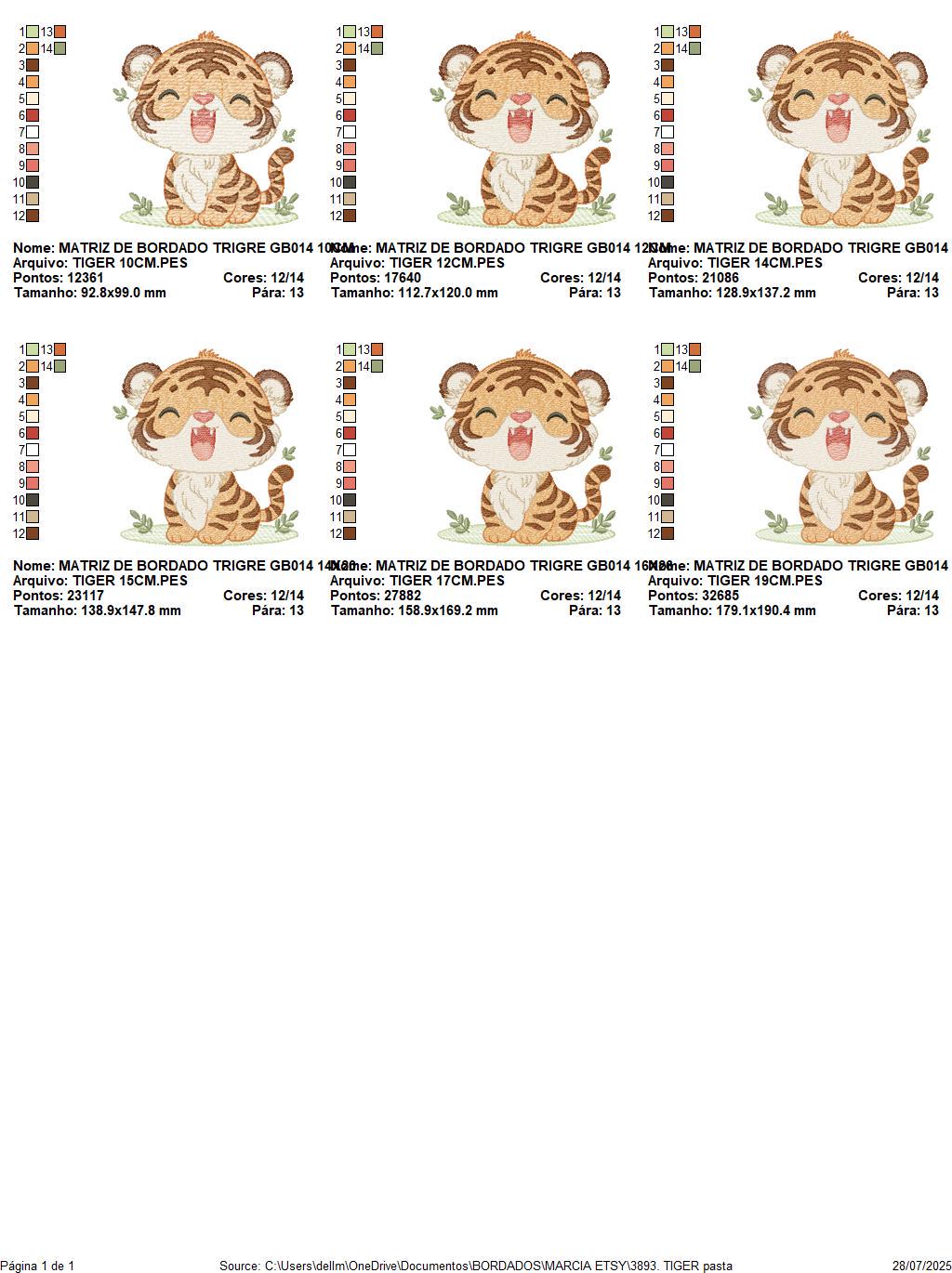 Baby Tiger embroidery design - Forest Wild Animal machine embroidery pattern - Baby Boy file - Instant digital download pes jef dst hus vp3