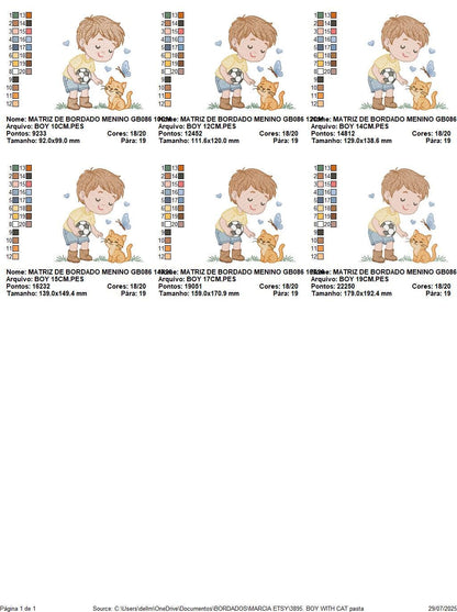 Baby boy embroidery designs - Soccer player with cat machine embroidery file - Boy with ball and cat file - Instant digital download pes jef