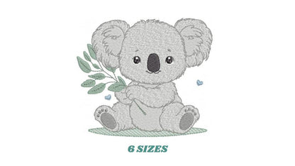 Koala embroidery design - Baby boy bear machine embroidery pattern - Wild Australia Animal file - Instant digital download pes jef dst hus