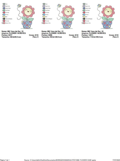 Flower with happy face embroidery designs - Flowerpot machine embroidery pattern - Floral Grandma Kitchen Towel - Instant download pes jef