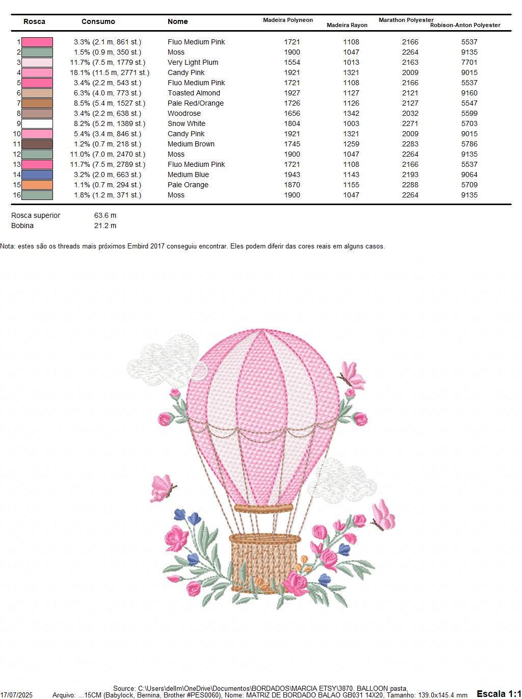 Balloon embroidery designs - Hot air balloon with butterflies machine embroidery pattern - Sky clouds baby girl file - Instant download pes