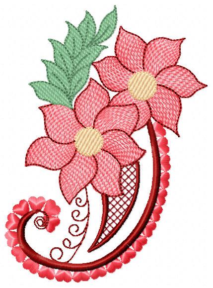 Flower embroidery designs - Kitchen Towel Motiv machine embroidery pattern - Floral bouquet file - Instant digital download pes jef dst hus