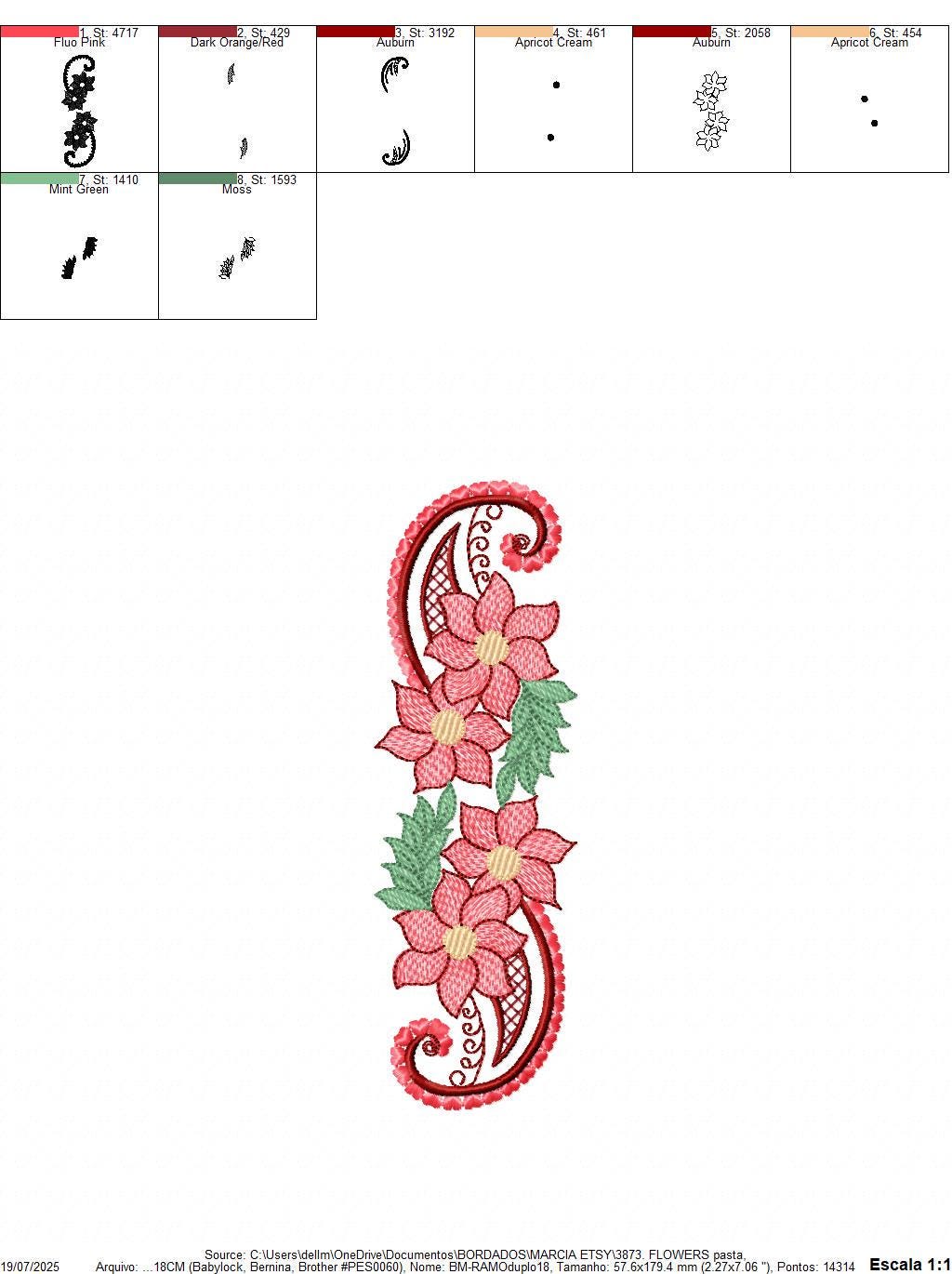 Flower embroidery designs - Kitchen Towel Floral motiv machine embroidery pattern - Floral bouquet - Instant digital download pes jef dst