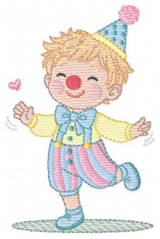 Circus Clown embroidery designs - Clown with funny hat machine embroidery pattern - Baby Boy file - Instant digital download pes jef dst hus