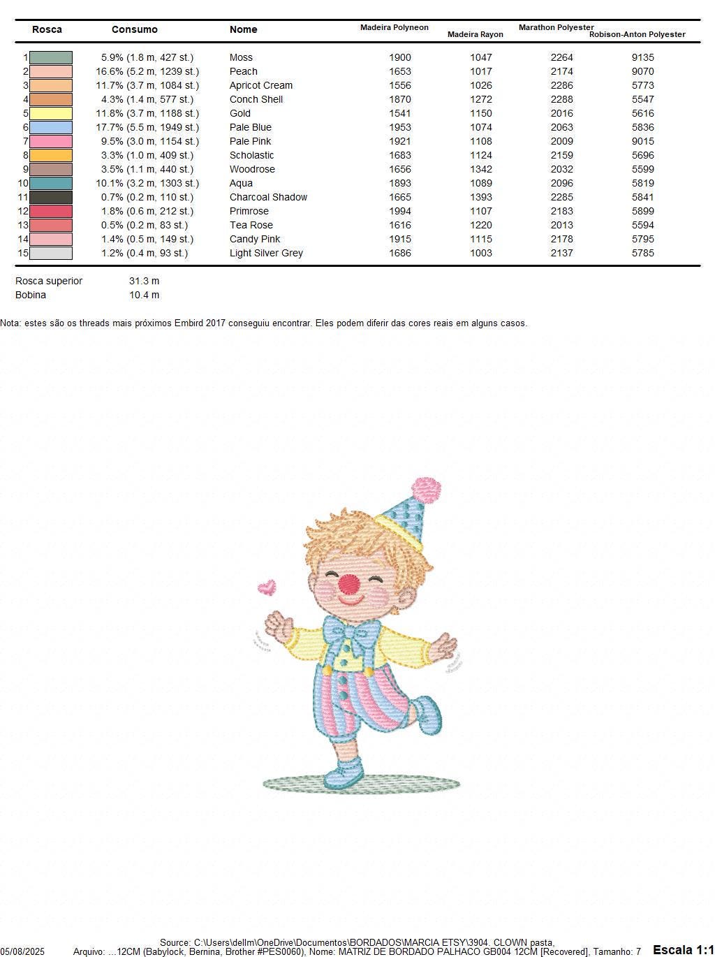 Circus Clown embroidery designs - Clown with funny hat machine embroidery pattern - Baby Boy file - Instant digital download pes jef dst hus