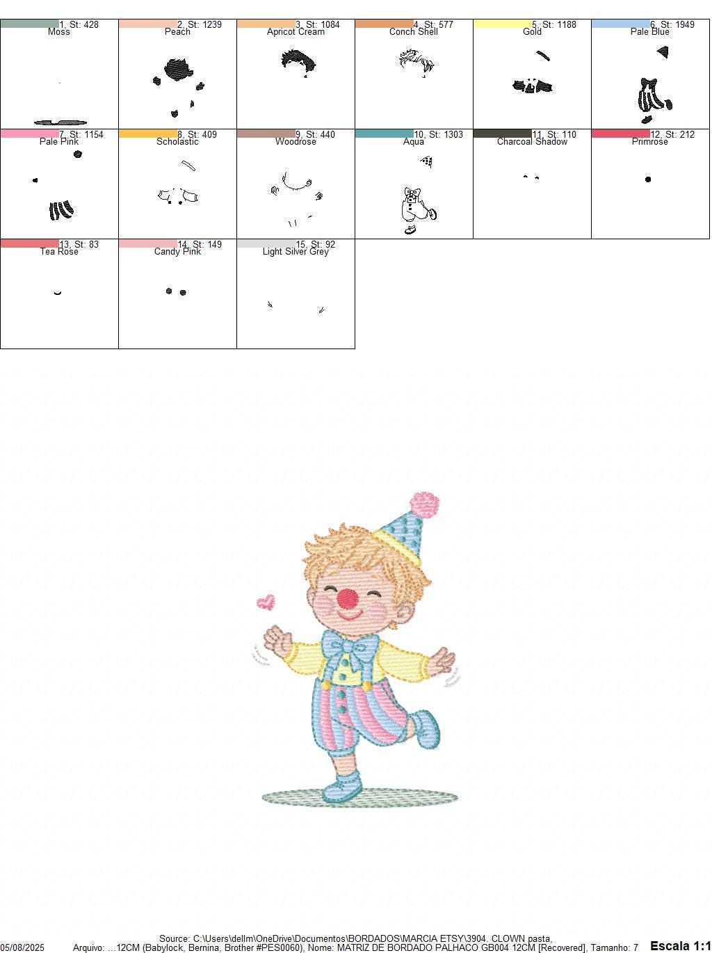 Circus Clown embroidery designs - Clown with funny hat machine embroidery pattern - Baby Boy file - Instant digital download pes jef dst hus