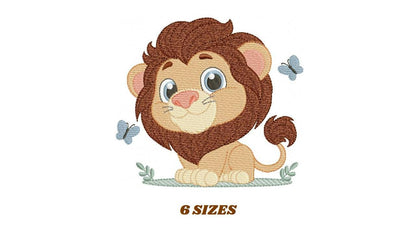 Lion embroidery designs - Safari wild animal machine embroidery pattern - Africa Lion king - Instant digital download pes jef dst hus vp3