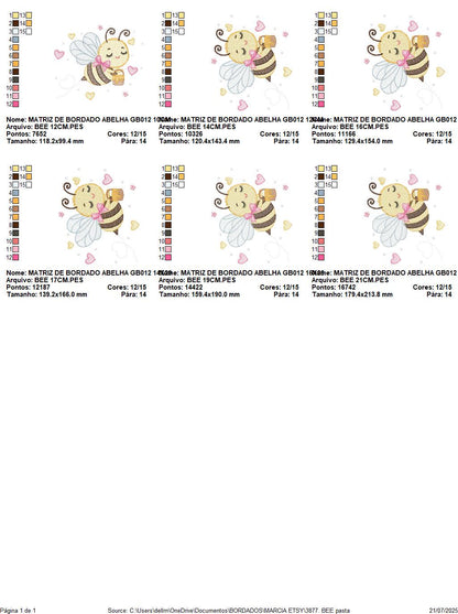 Bee embroidery design - Female Bee with honey machine embroidery pattern - Beekeeping Kitchen Towel file - Instant digital download pes jef