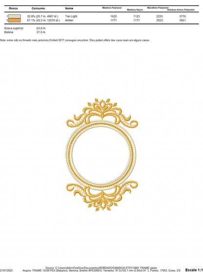 Frame embroidery designs - Flower Wreath tag machine embroidery pattern - Laurel Monogram Frame file - Instant digital download pes jef dst