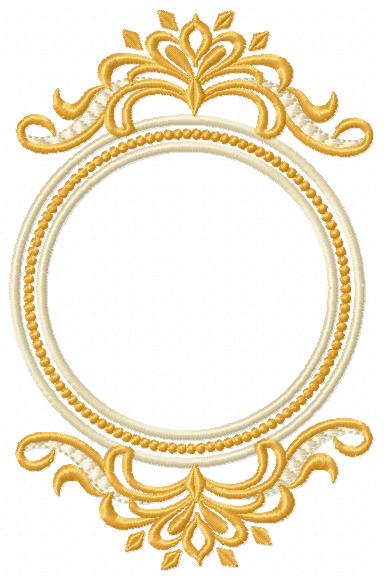 Frame embroidery designs - Flower Wreath tag machine embroidery pattern - Laurel Monogram Frame file - Instant digital download pes jef dst