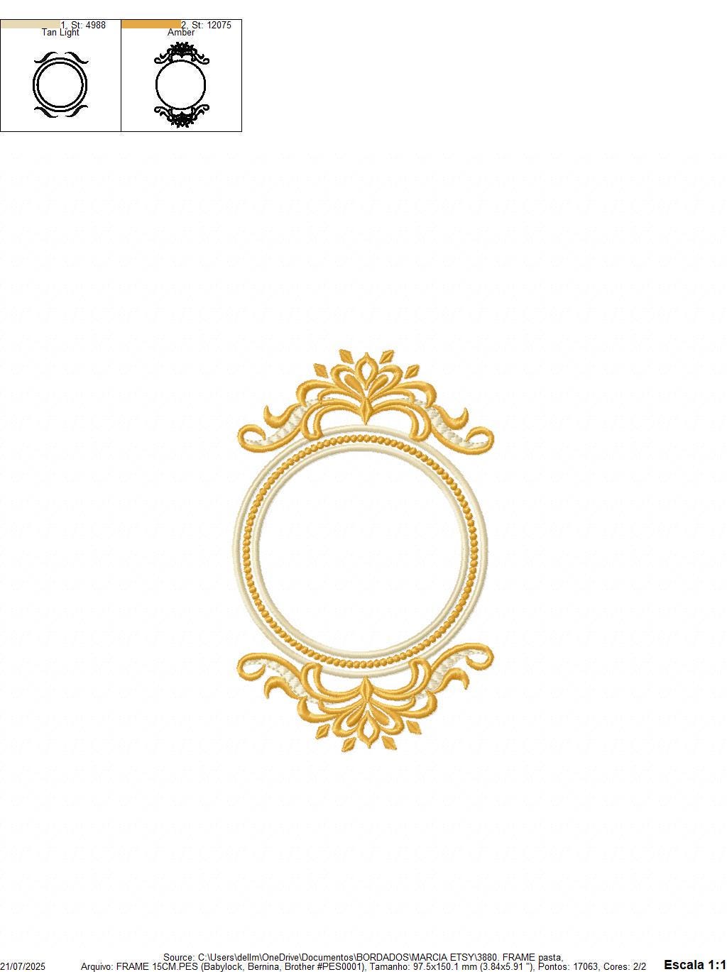 Frame embroidery designs - Flower Wreath tag machine embroidery pattern - Laurel Monogram Frame file - Instant digital download pes jef dst