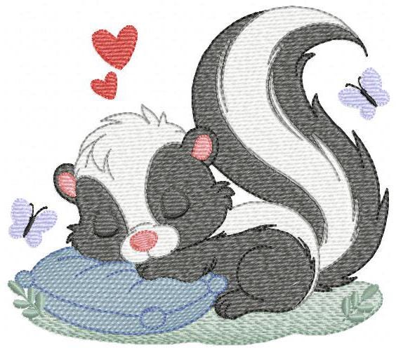 Male Possum embroidery design - Woodland wild animal machine embroidery pattern - Baby boy file - Instant digital download pes jef dst hus