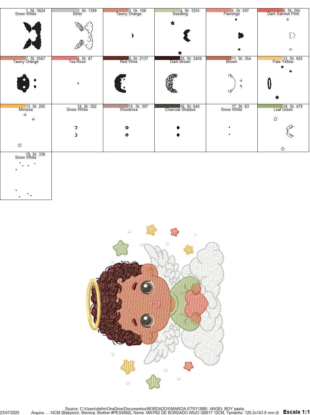 Angel with wings and halo embroidery designs - Angelic Baby boy with cloud machine embroidery pattern - Boy with wings - Instant download