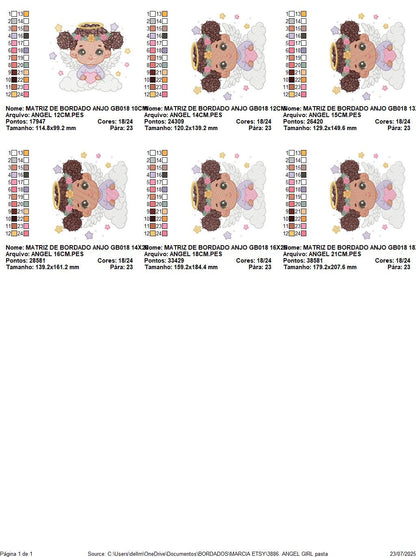 Angel with wings and halo embroidery designs - Angelic Baby girl with cloud machine embroidery pattern - Girl with wings - Instant download