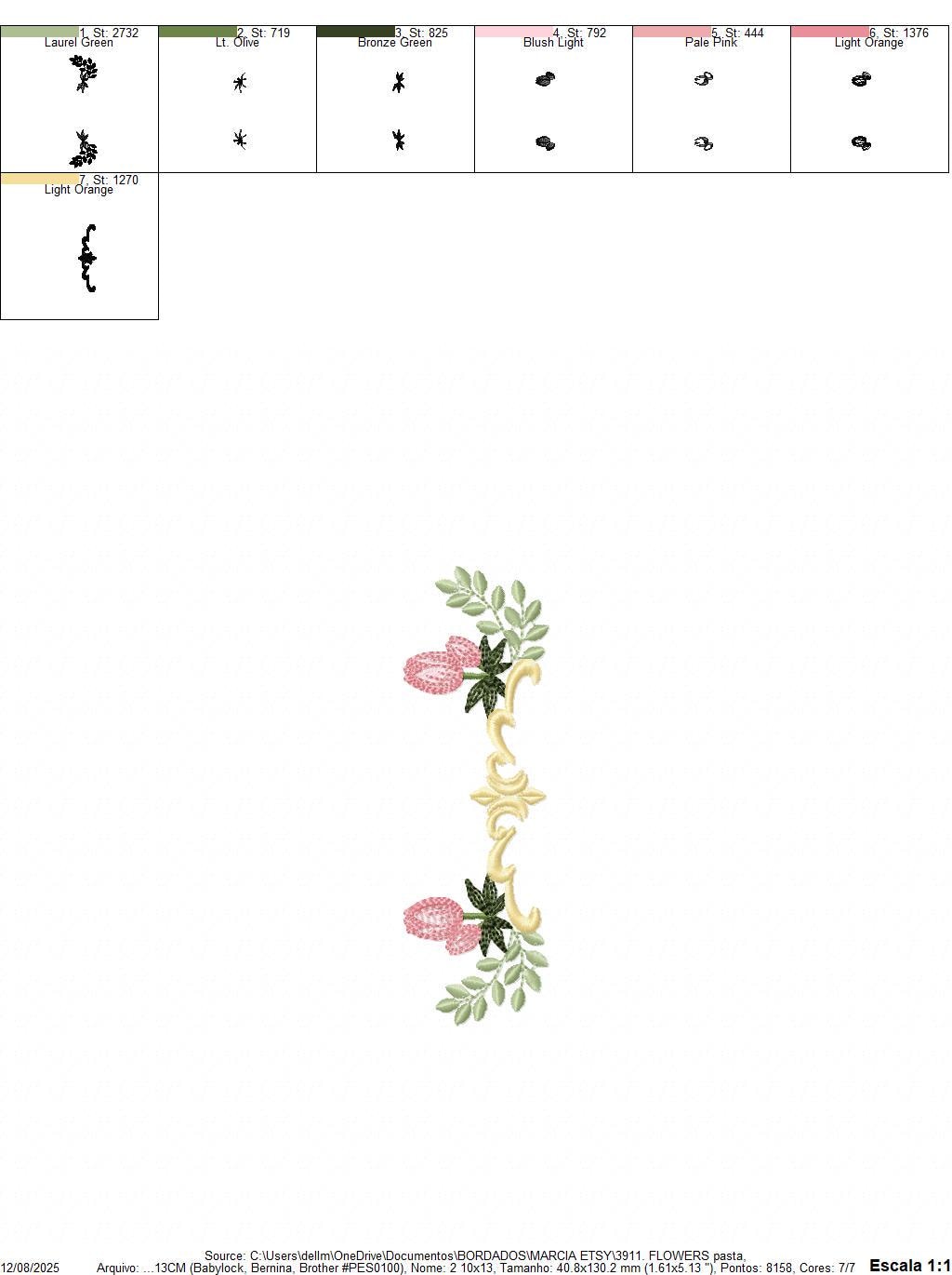 Tulip embroidery designs - Flower frame tag with roses machine embroidery pattern - Flower laurel file - Instant digital download pes jef