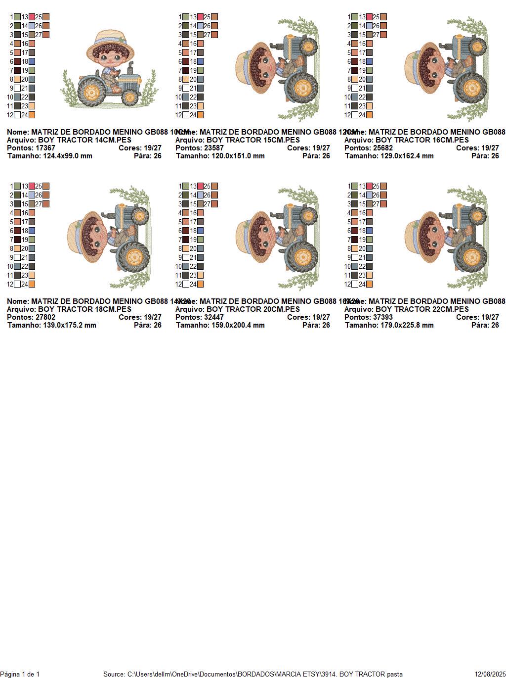 Boy with tractor embroidery designs - Baby Boy Farmer machine embroidery pattern - Tractor Child file - Instant download pes jef dst hus vp3